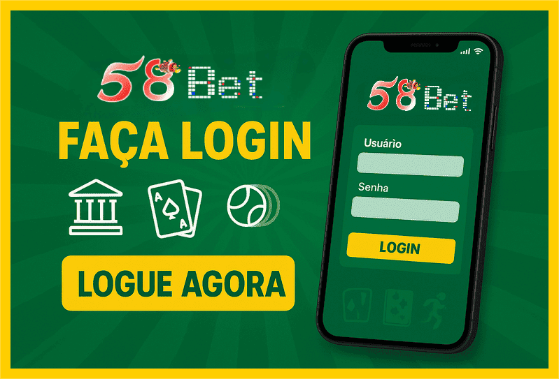 Imagem destacando login seguro na 58BET para novos usuários